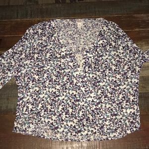 Long sleeve low cut shirt